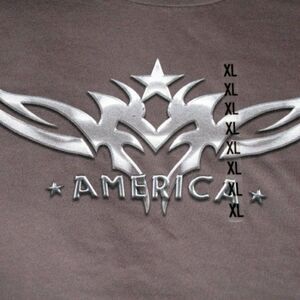 America Chrome-look design Unisex XL Gray Short-sleeve crewneck T-shirt NWT